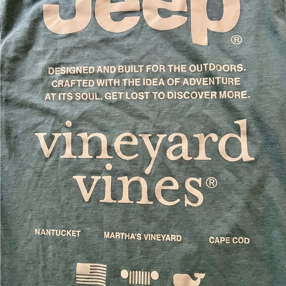 Vineyard Vines x Jeep Limited Edition Graphic Tee Men’s XS Blue Green EUC Rare - Picture 5 of 5